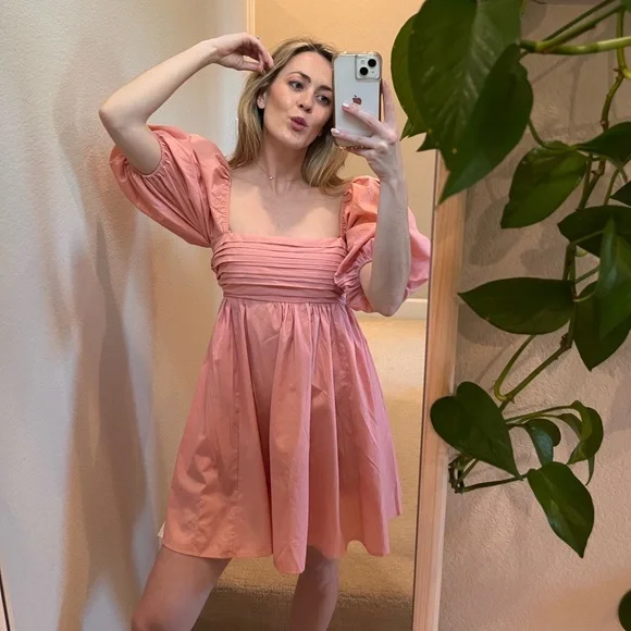 light pink tank dress QOS LIGHT PINK ABSTRACT BUTTERFLY TANK DRESS – Uptown Ellie Boutique main image 1